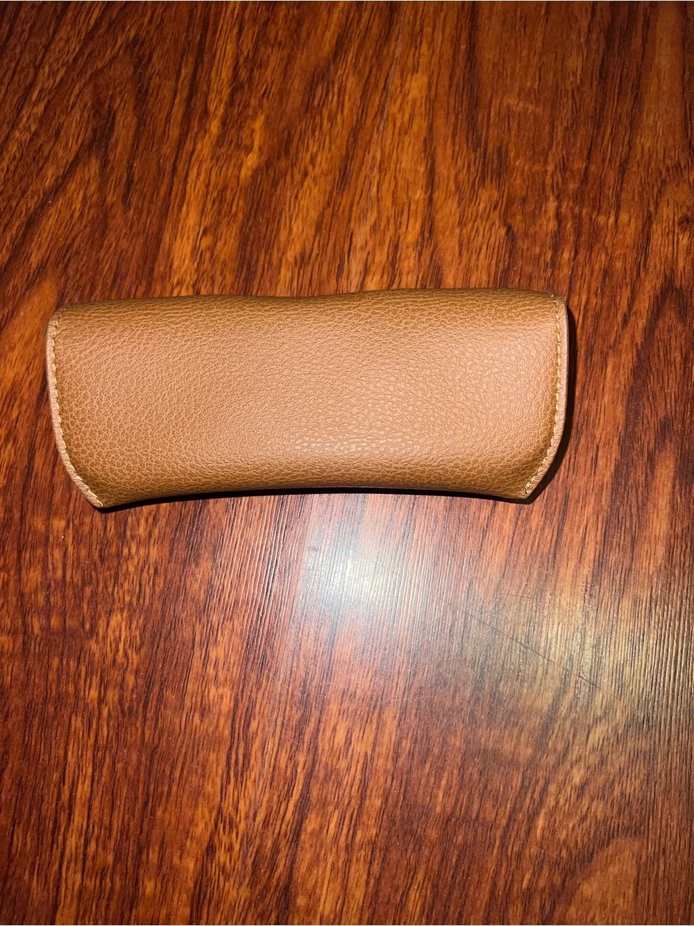 Ray-Ban Brown Leather Sunglasses Case with Snap Closure